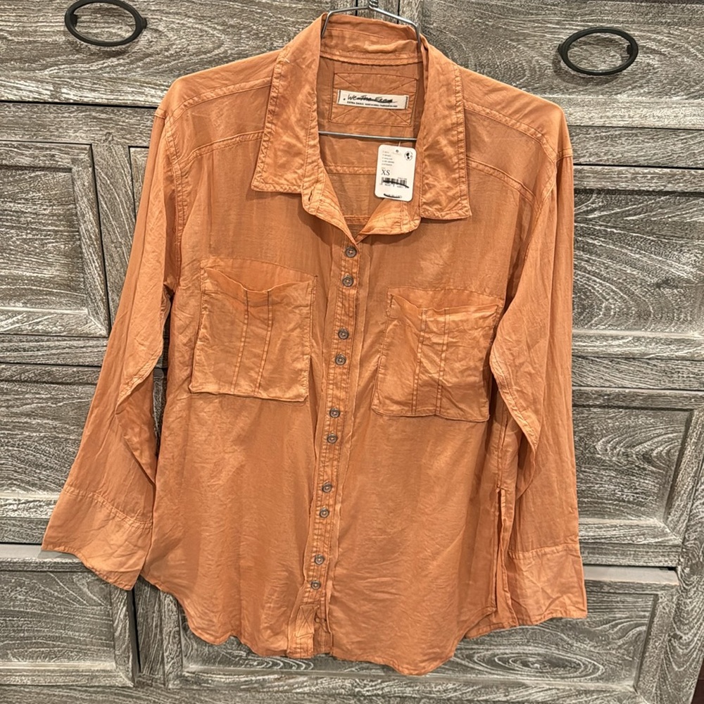 NWT Free People We the Free Sheer Luck Cotton Button Up Shirt - Picture 4 of 7